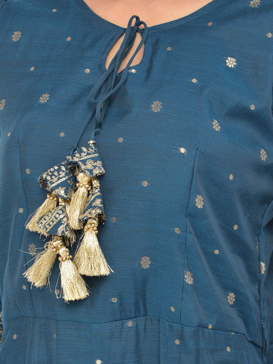 Neerus Peacock Color Chanderi Fabric Salwar Kameez - Image 7