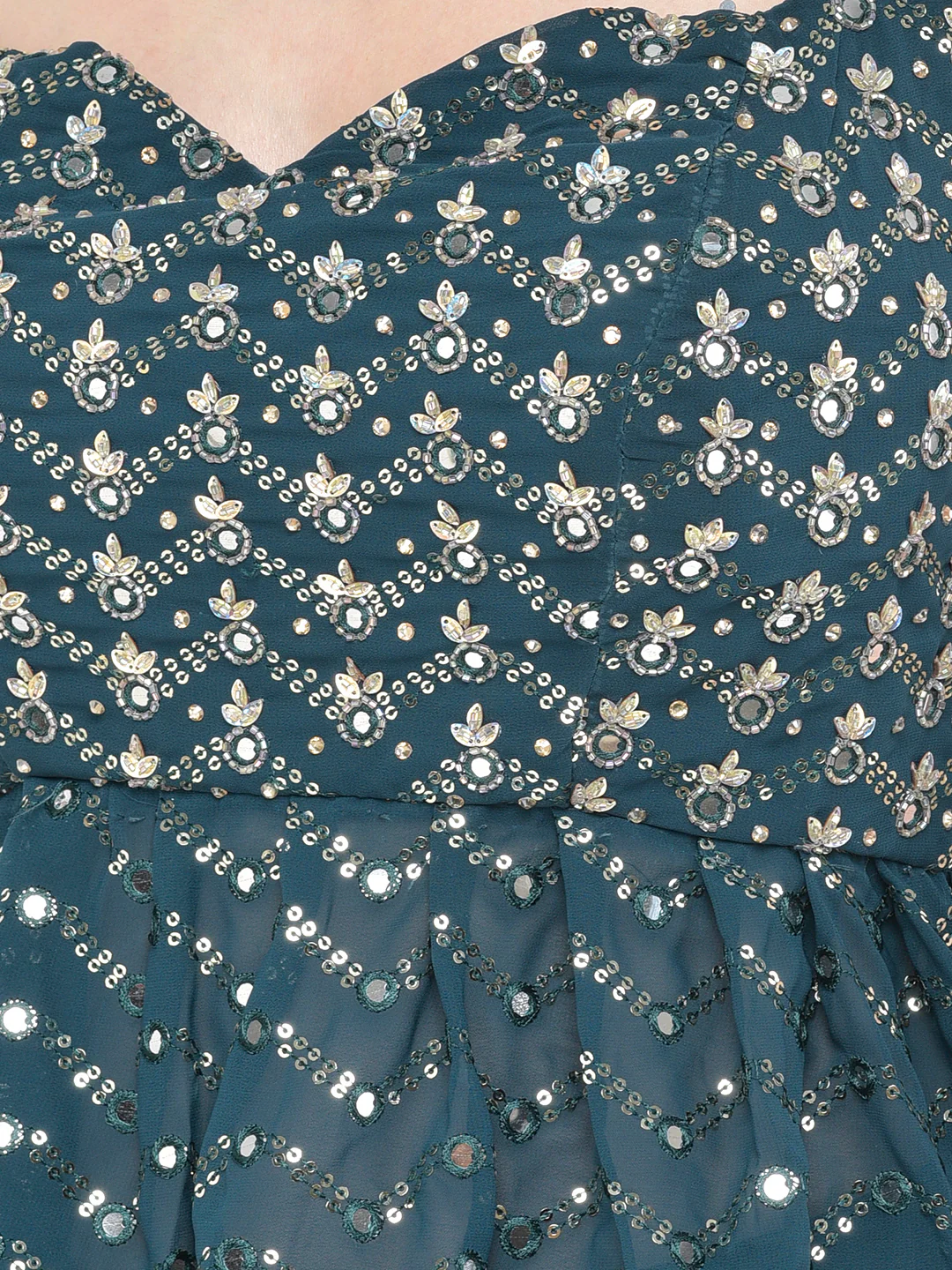 Neerus Peacock Color Georgette Fabric Lehenga Choli - Image 7