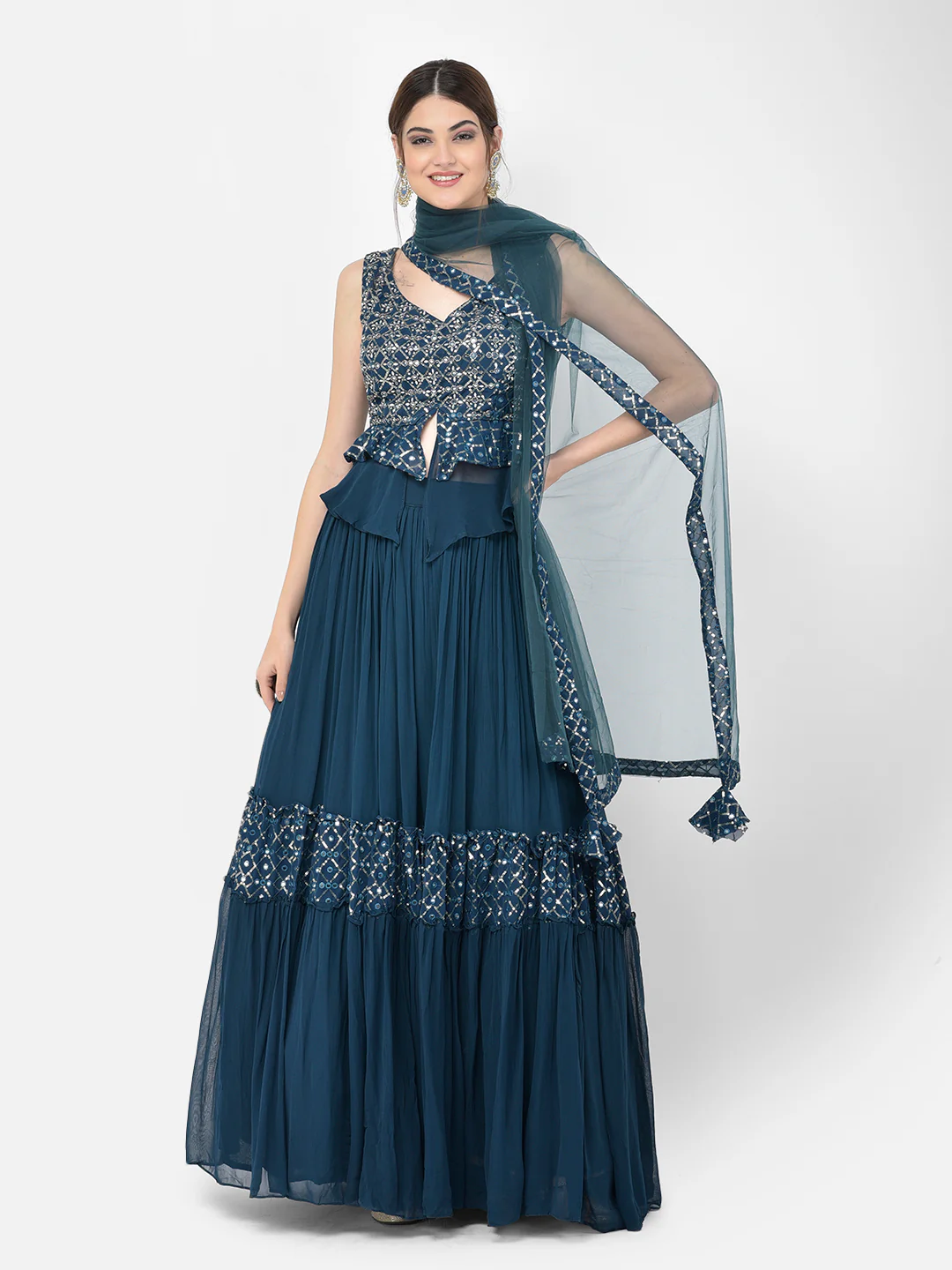 Neerus Peacock Color Georgette Fabric Salwar Kameez - Image 16