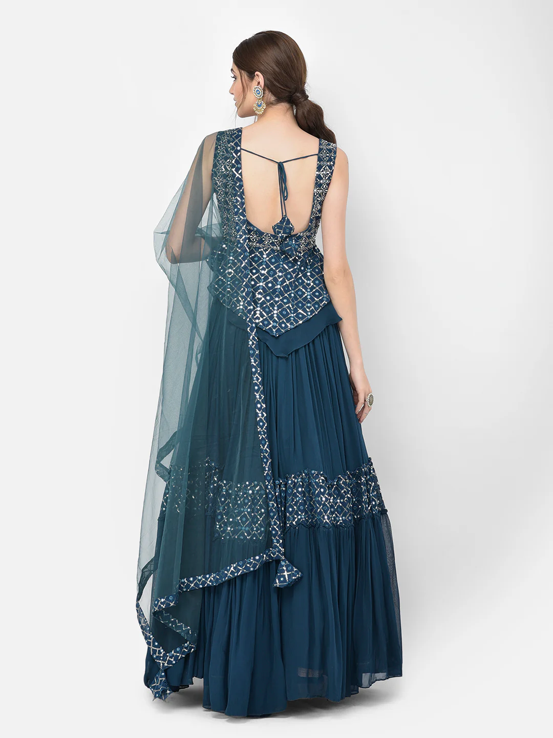 Neerus Peacock Color Georgette Fabric Salwar Kameez - Image 5