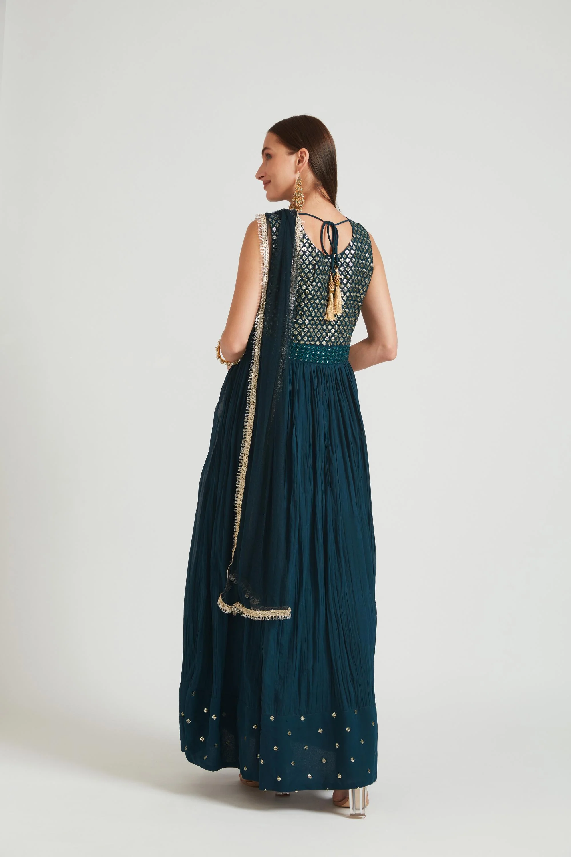 Neerus Peacock Color Georgette Fabric Salwar Kameez - Image 5