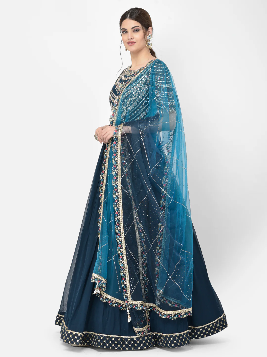 Neerus Peacock Color Georgette Fabric Salwar Kameez - Image 2