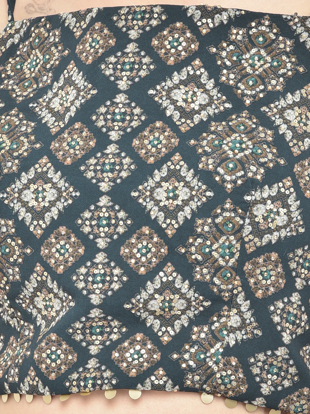 Neerus Peacock Color Georgette Fabric Suit Set - Image 6