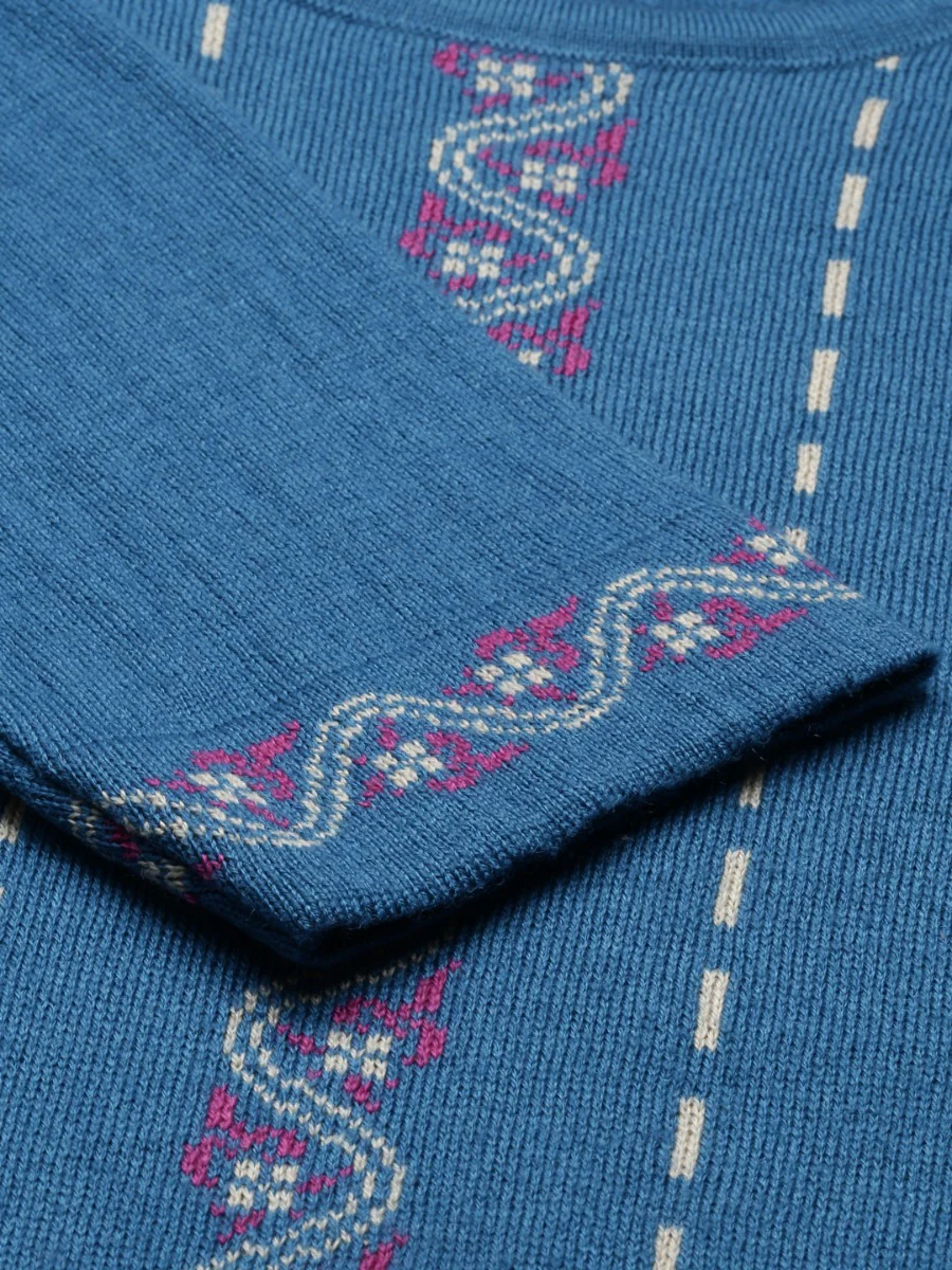 Neerus Peacock Color Winter Wear Kurtha - Image 6