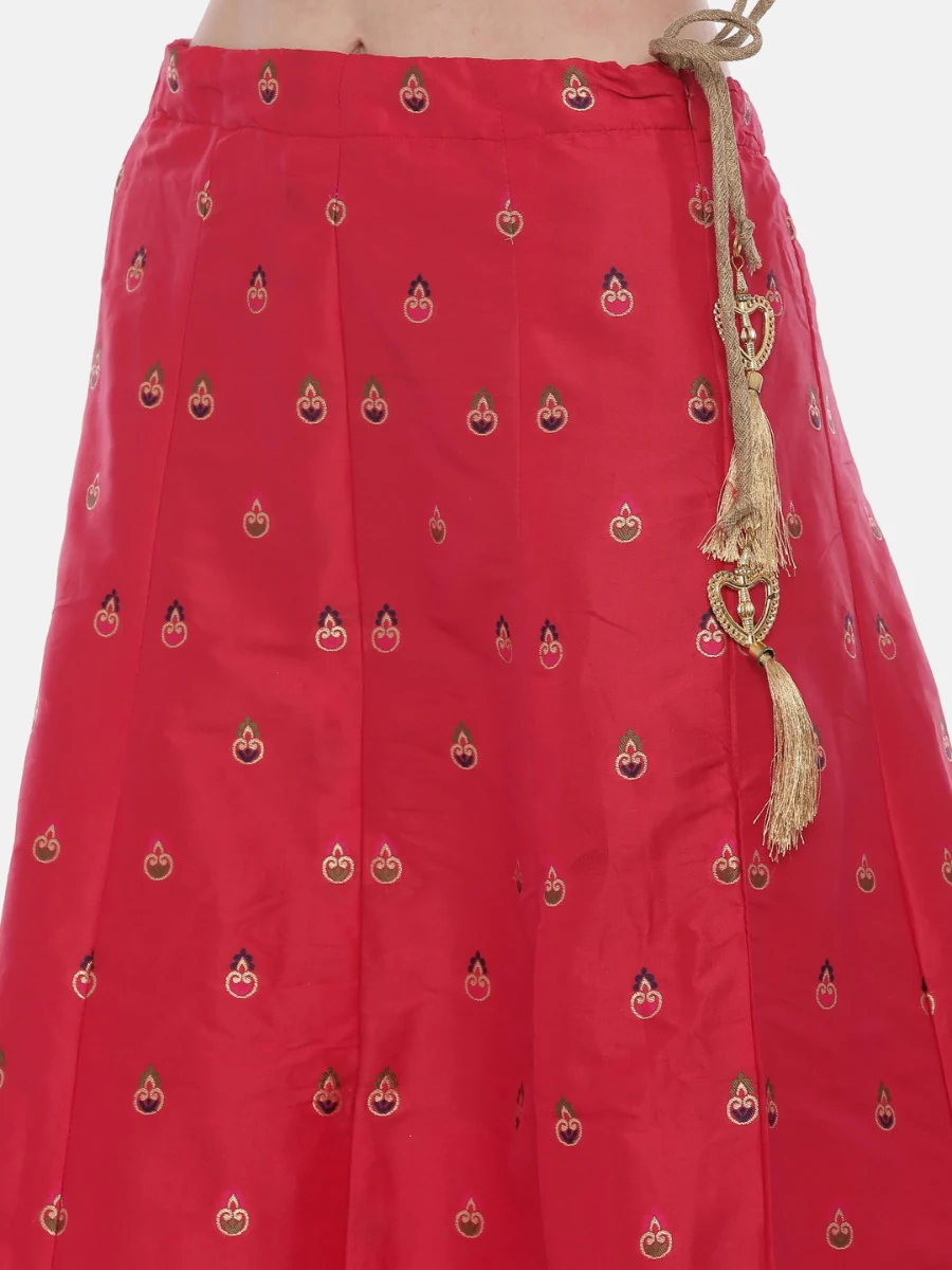 Neerus Pink & Blue Embellished Lehenga Set - Image 8