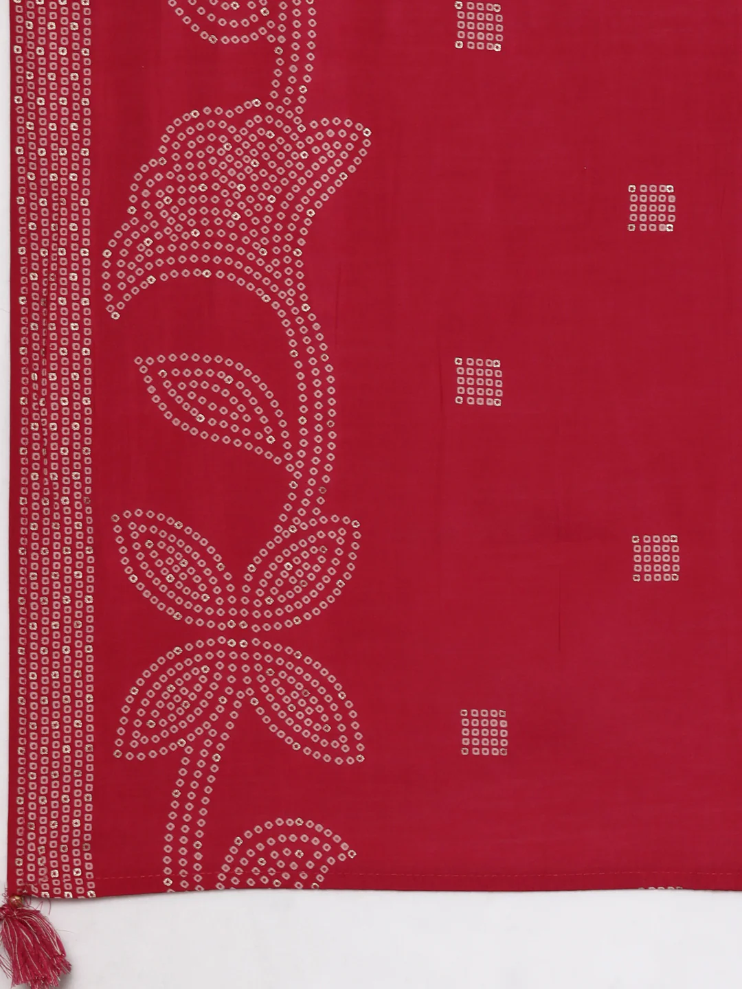 Neerus Pink Casual Bandhani Straight Kurta and Trousers With Dupatta - Image 8
