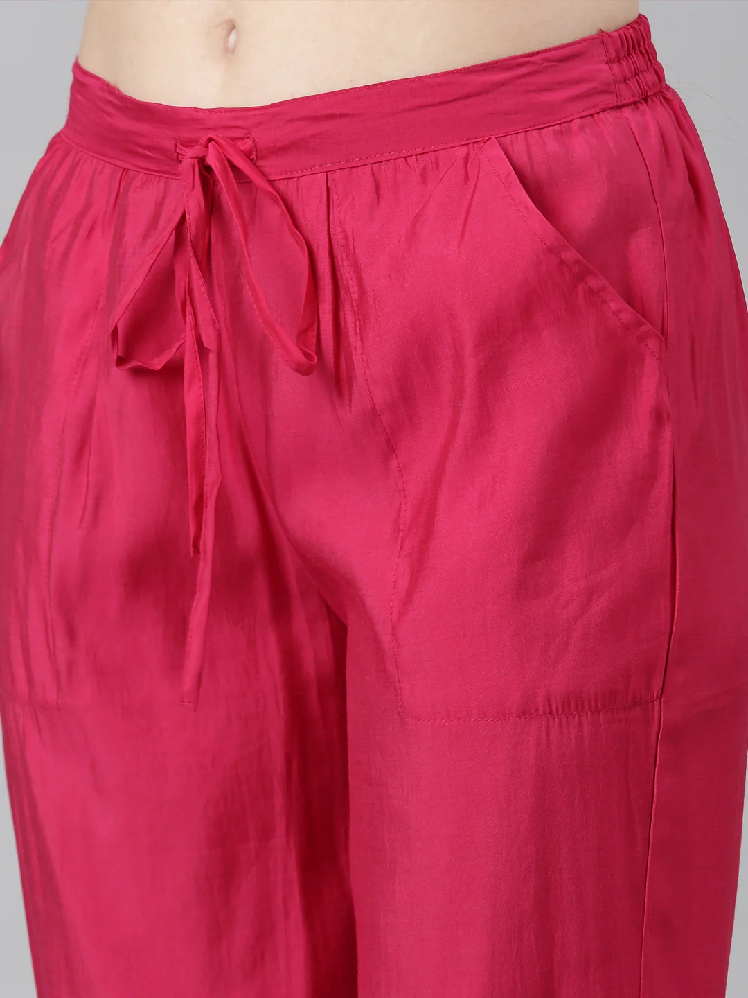 Neerus Pink Casual Floral Straight Kurta and Trousers With Dupatta - Image 7