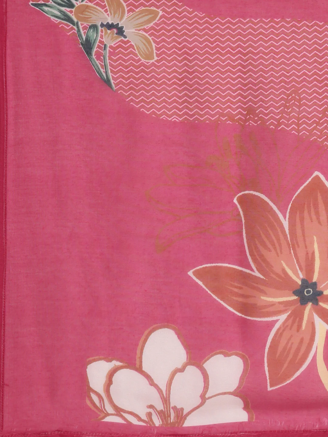 Neerus Pink Casual Floral Straight Kurta and Trousers With Dupatta - Image 8