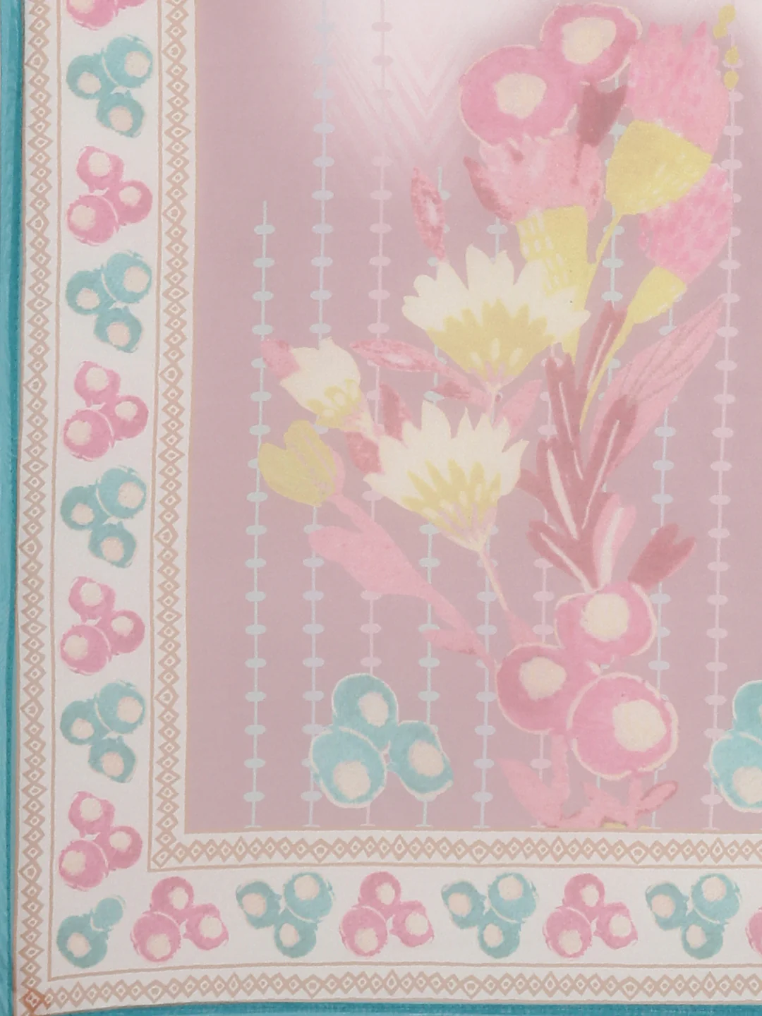 Neerus Pink Casual Floral Anarkali Kurta and Trousers With Dupatta - Image 8
