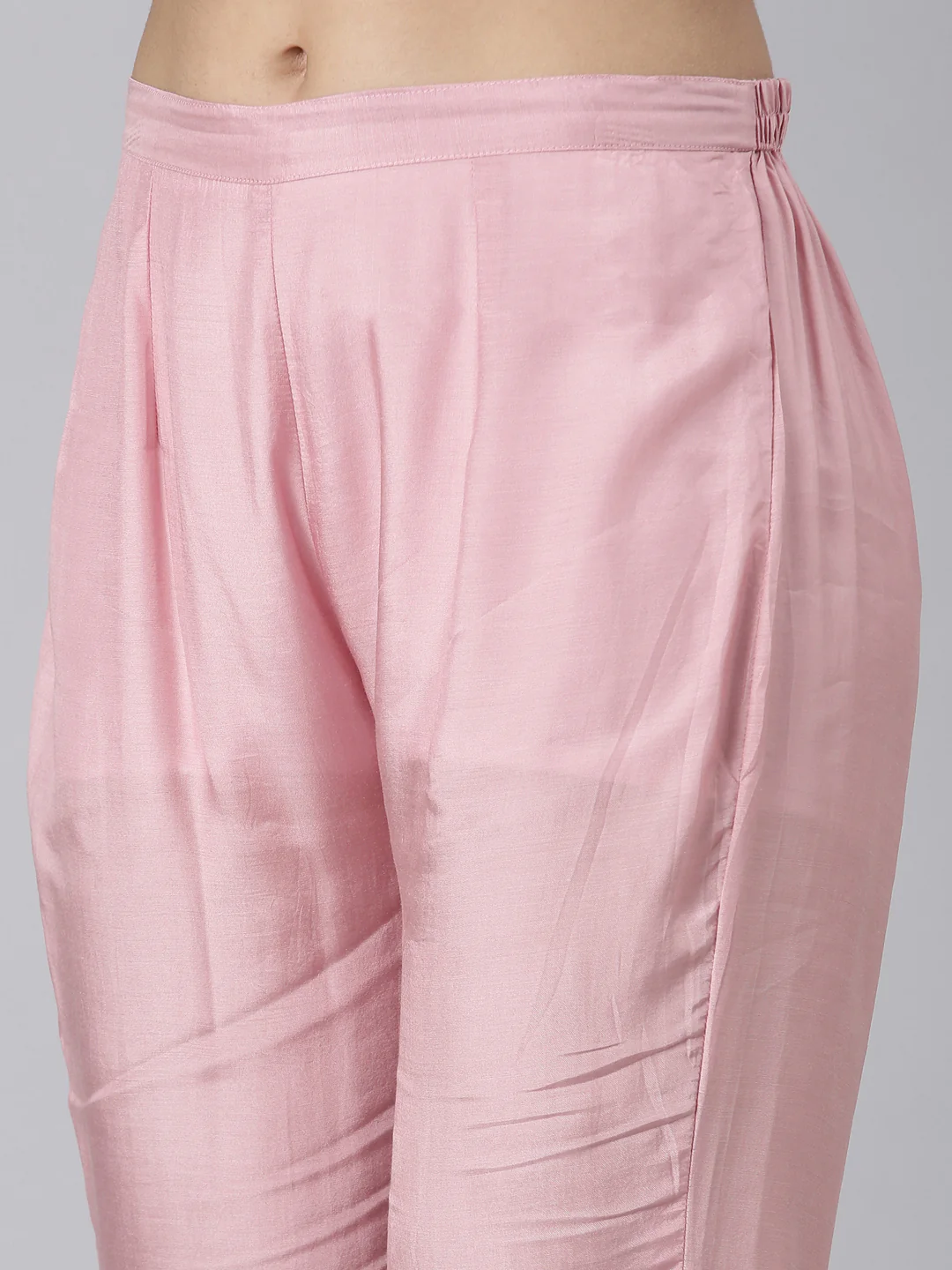 Neerus Pink Casual Solid Straight Kurta and Trousers - Image 6