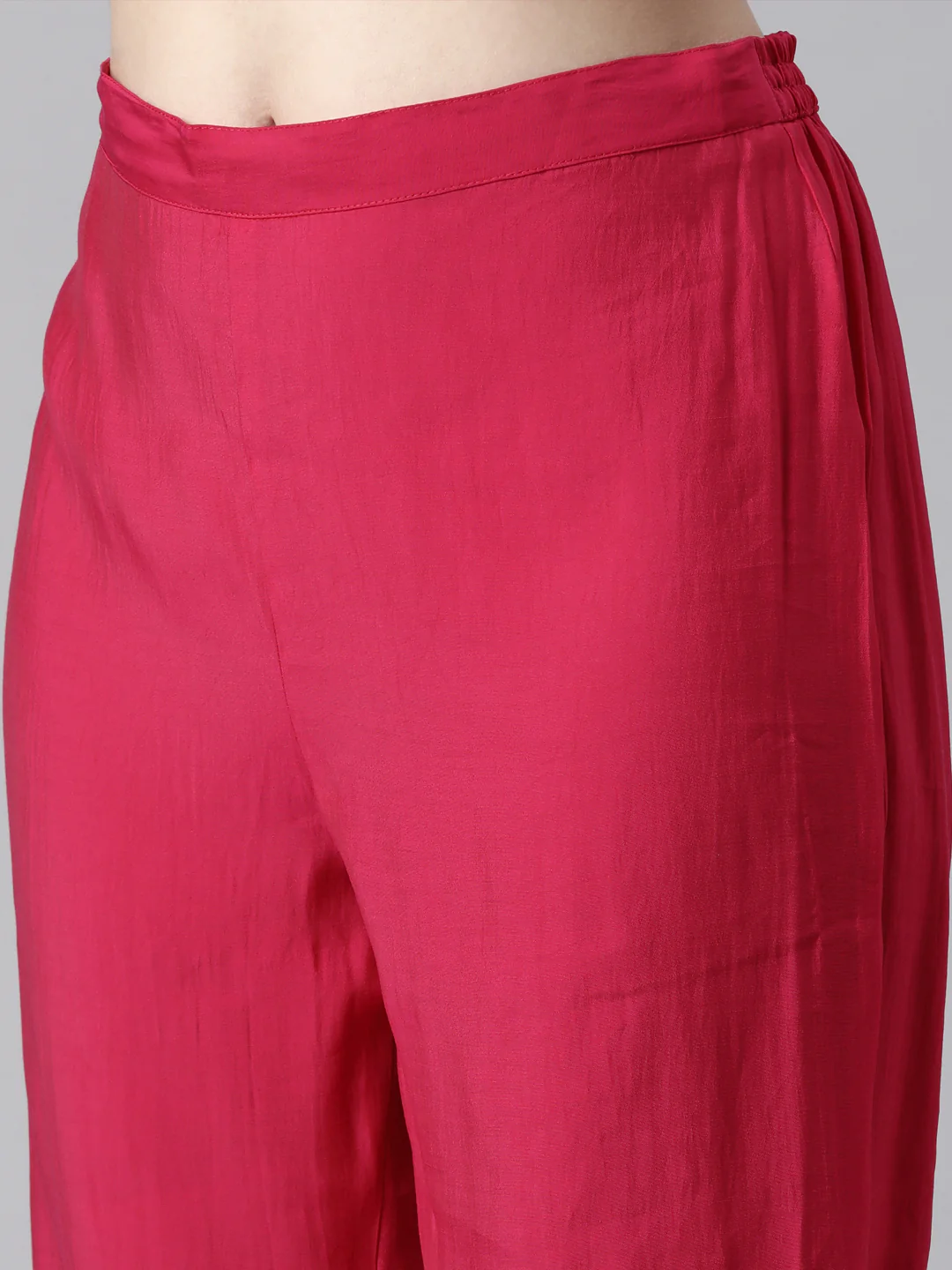 Neerus Pink Casual Solid Straight Kurta and Trousers With Dupatta - Image 7