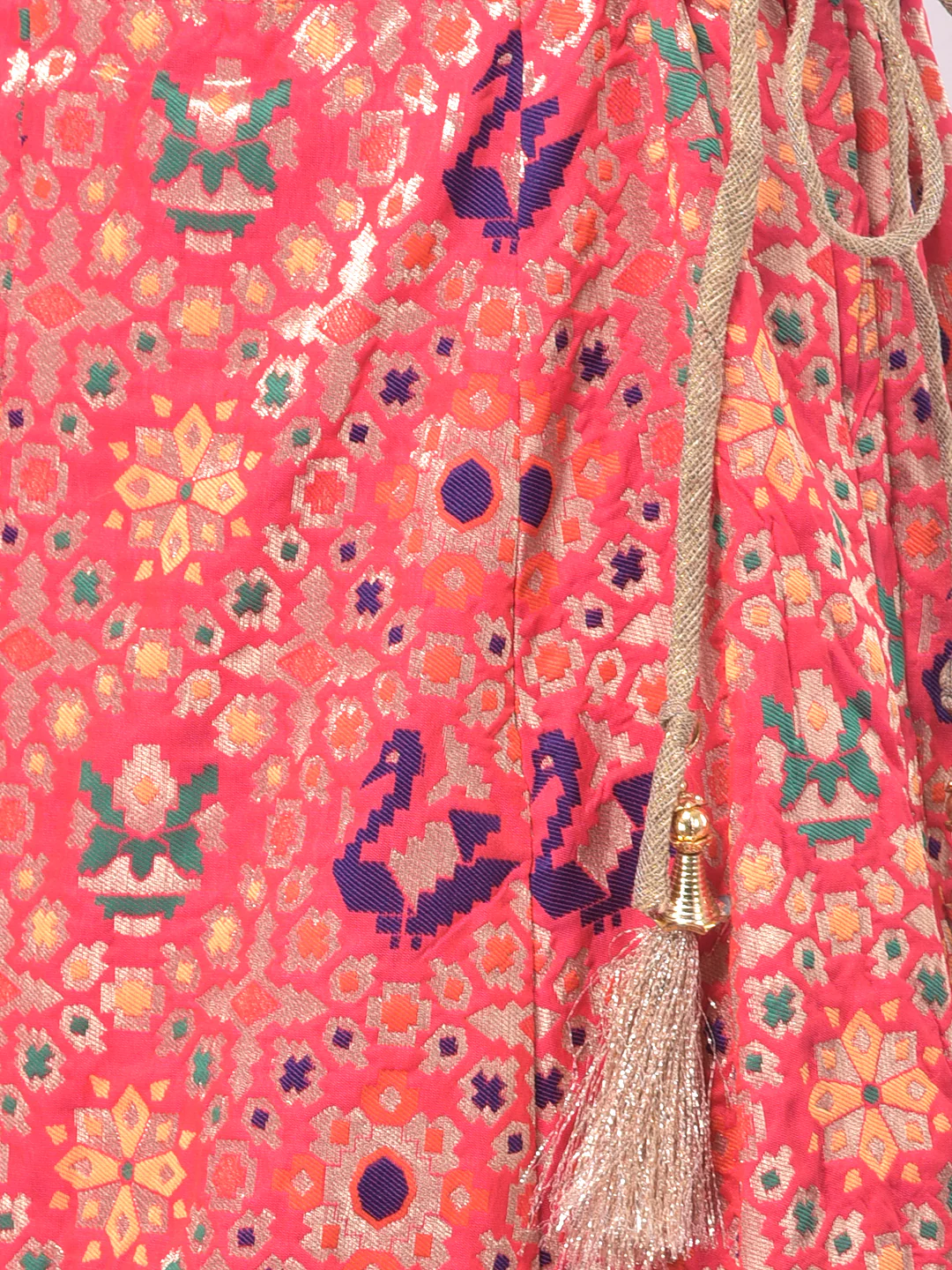 Neerus Pink Color Banaras Fabric Ghagra Set - Image 5