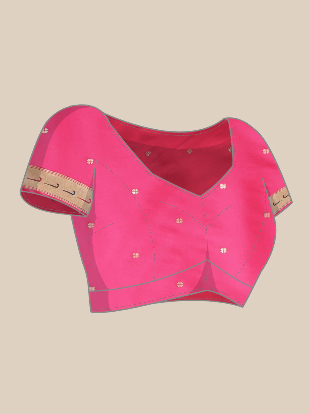 Neerus Pink Color Banaras Fabric Saree - Image 5