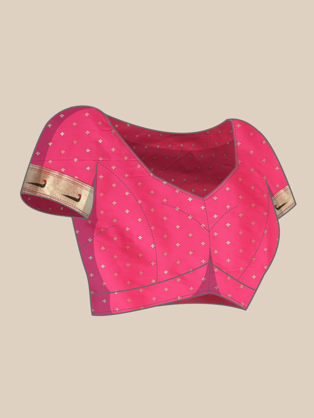 Neerus Pink Color Banaras Fabric Saree - Image 5