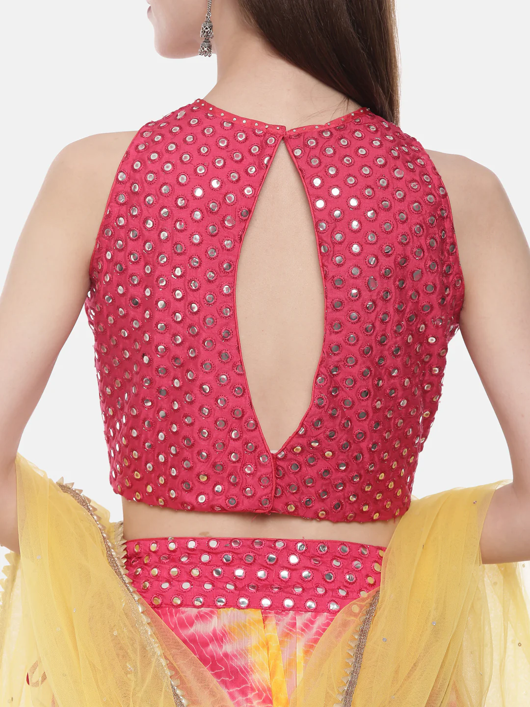 Neerus Pink Color Chiffon Fabric Ghagra Set - Image 2