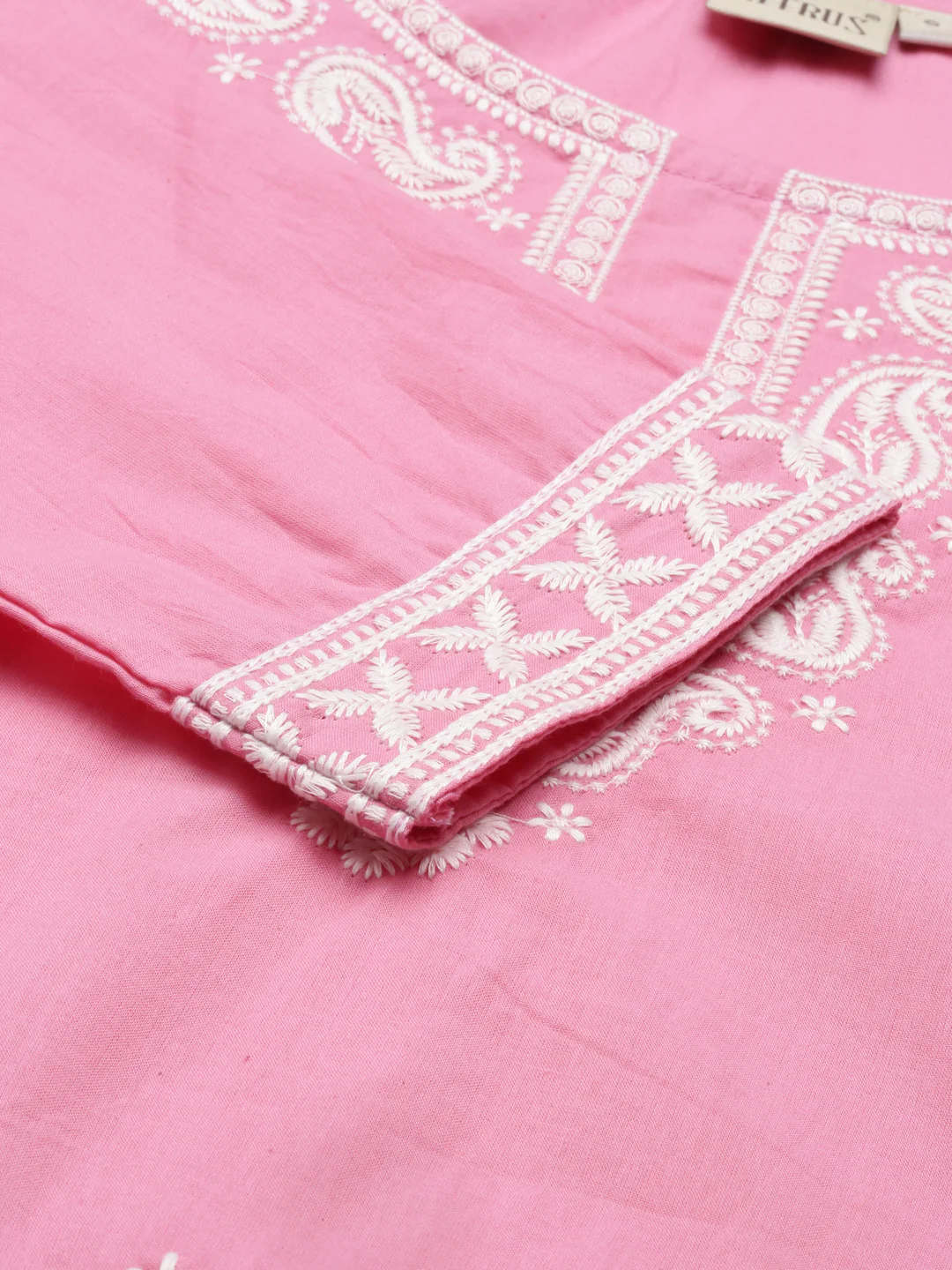 Neerus Pink Color Cotton Fabric Kurta - Image 7