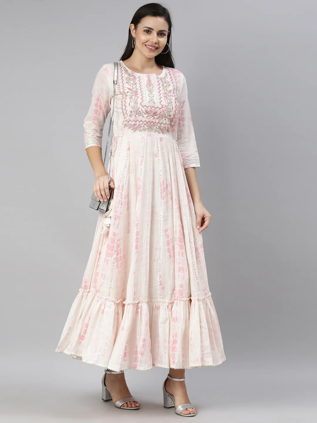 Neerus Pink Color Cotton Fabric Kurta - Image 6