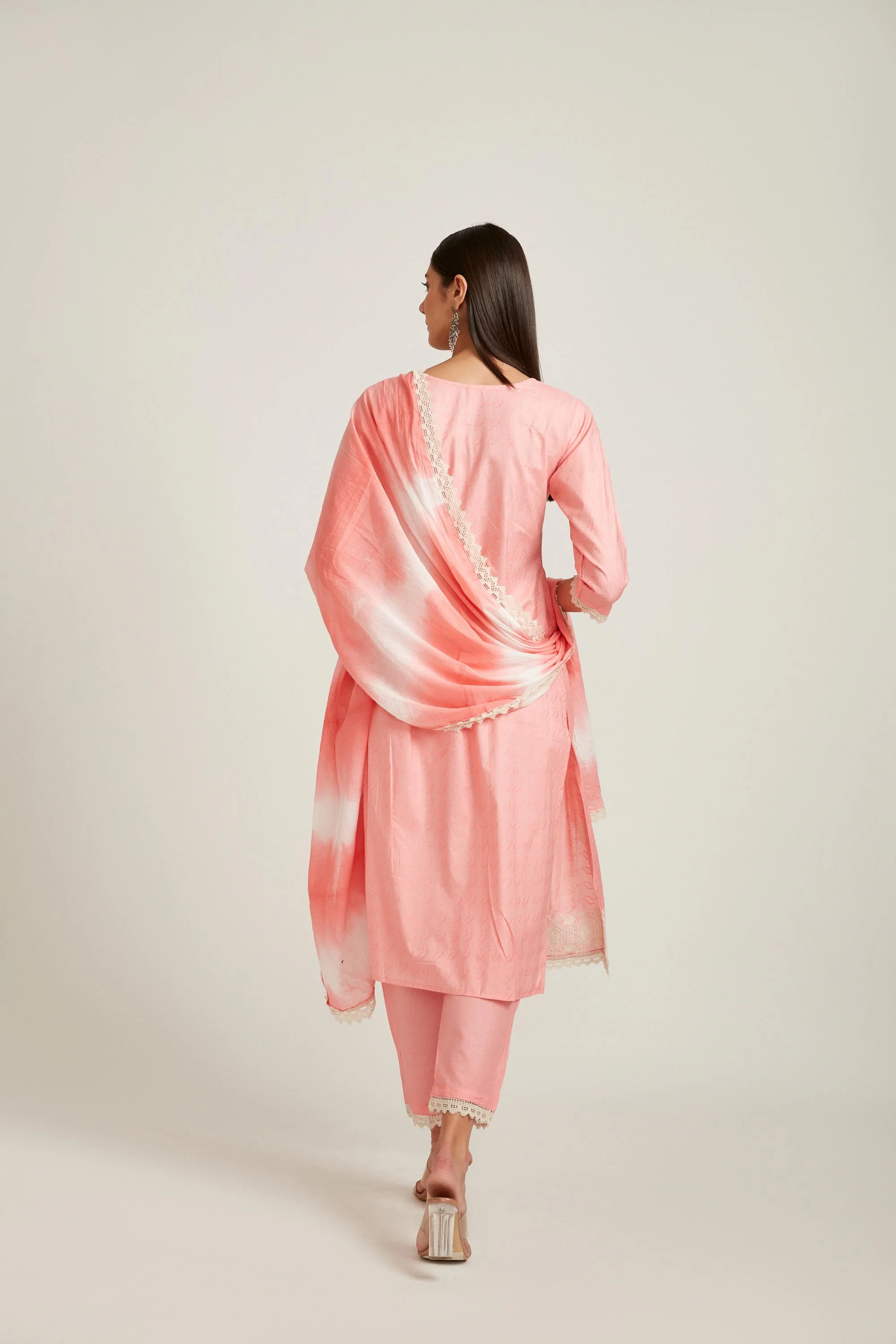 Neerus Pink Color Cotton Fabric Salwar Kameez - Image 2