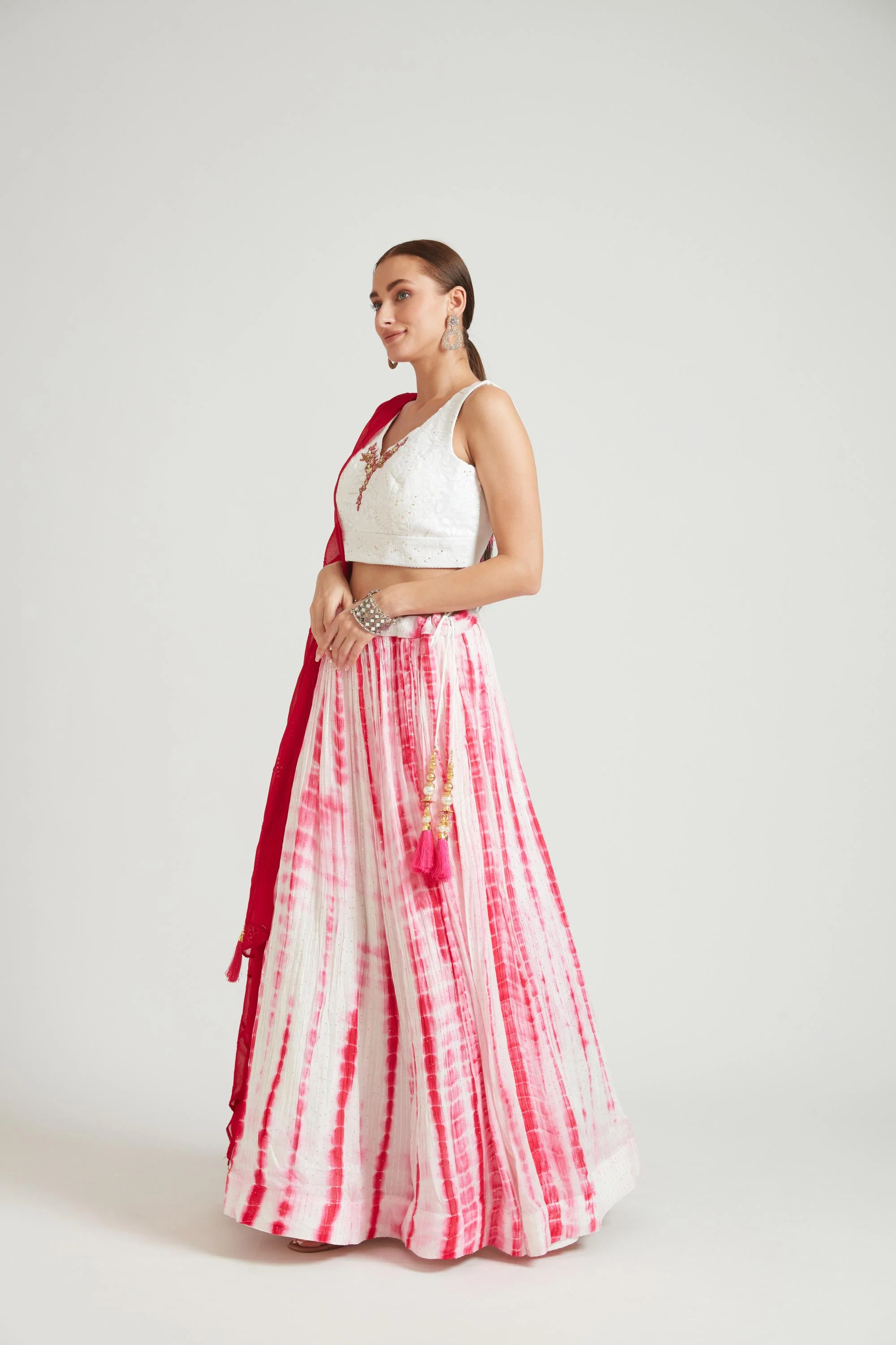 Neerus Pink Color Georgette Fabric Lehenga Choli - Image 2