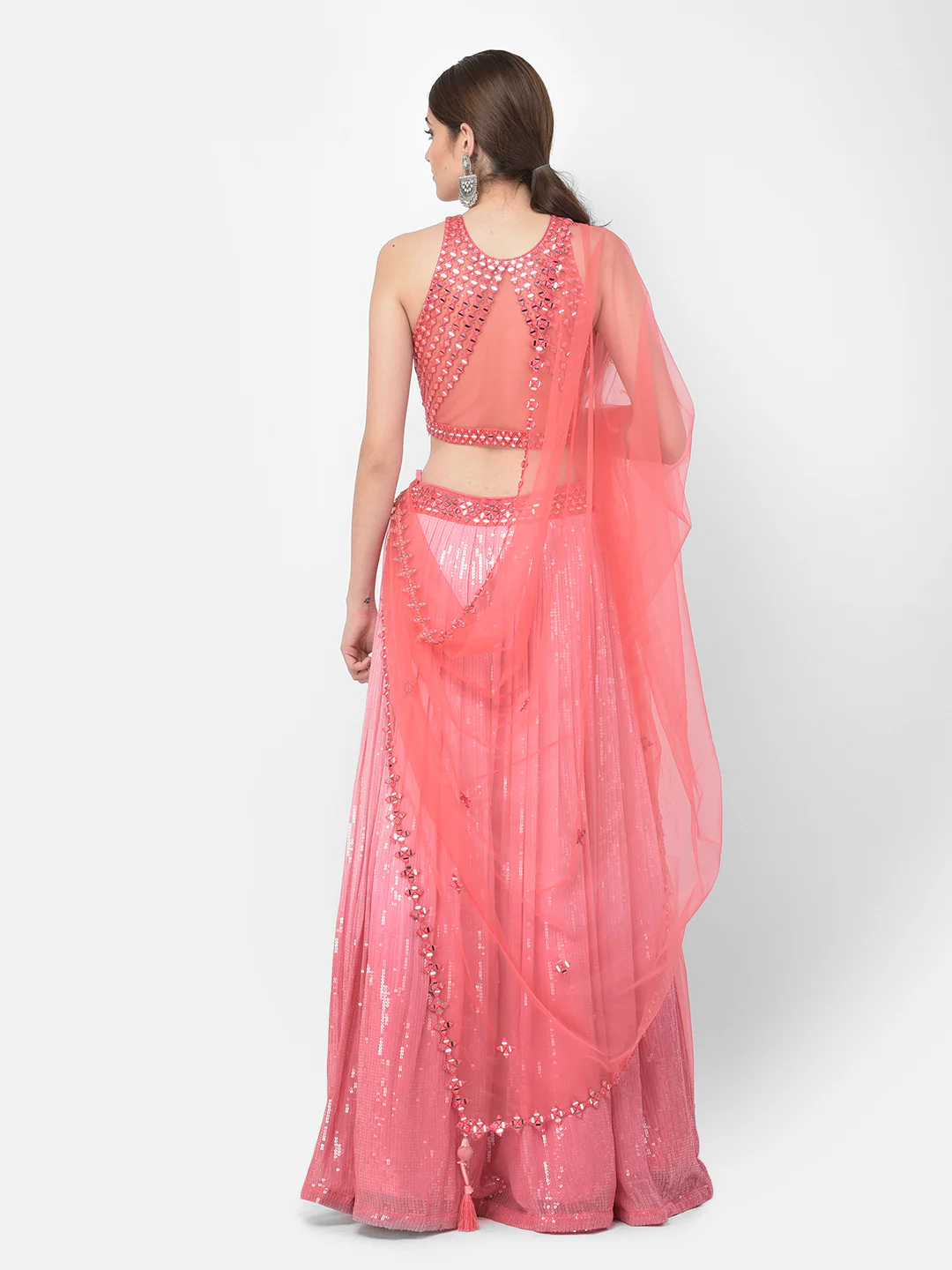 Neerus Pink Color Georgette Fabric Lehenga Choli - Image 4