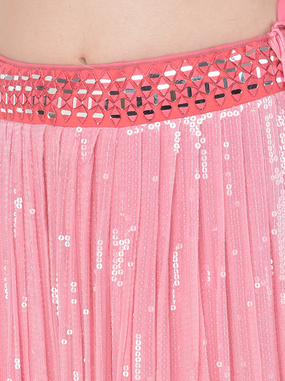 Neerus Pink Color Georgette Fabric Lehenga Choli - Image 5