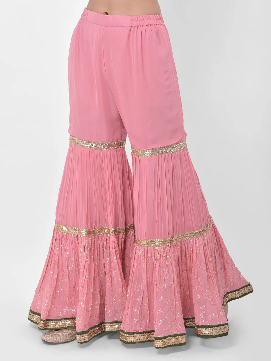 Neerus Pink Color Georgette Fabric Suit-Gharara - Image 6