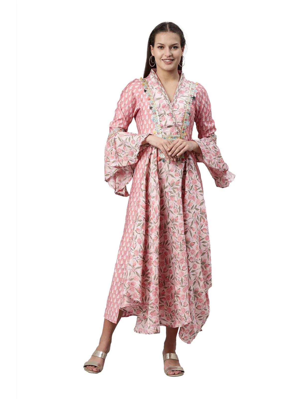 Neerus Pink Color Model Fabric Kurta