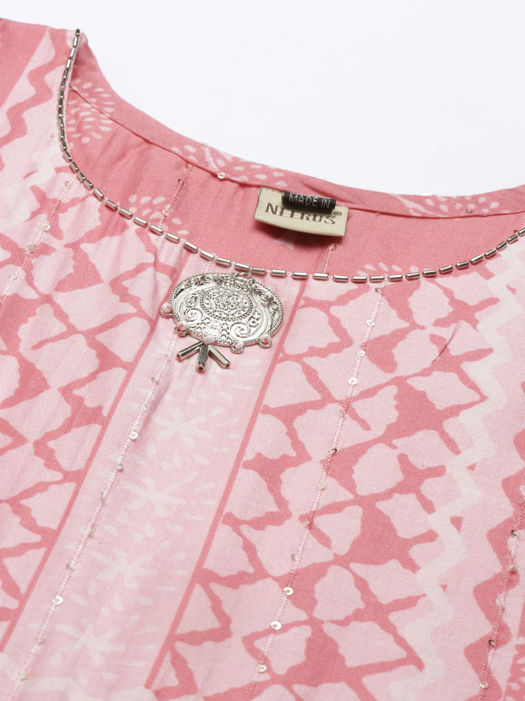 Neerus Pink Color Model Fabric Kurta - Image 2