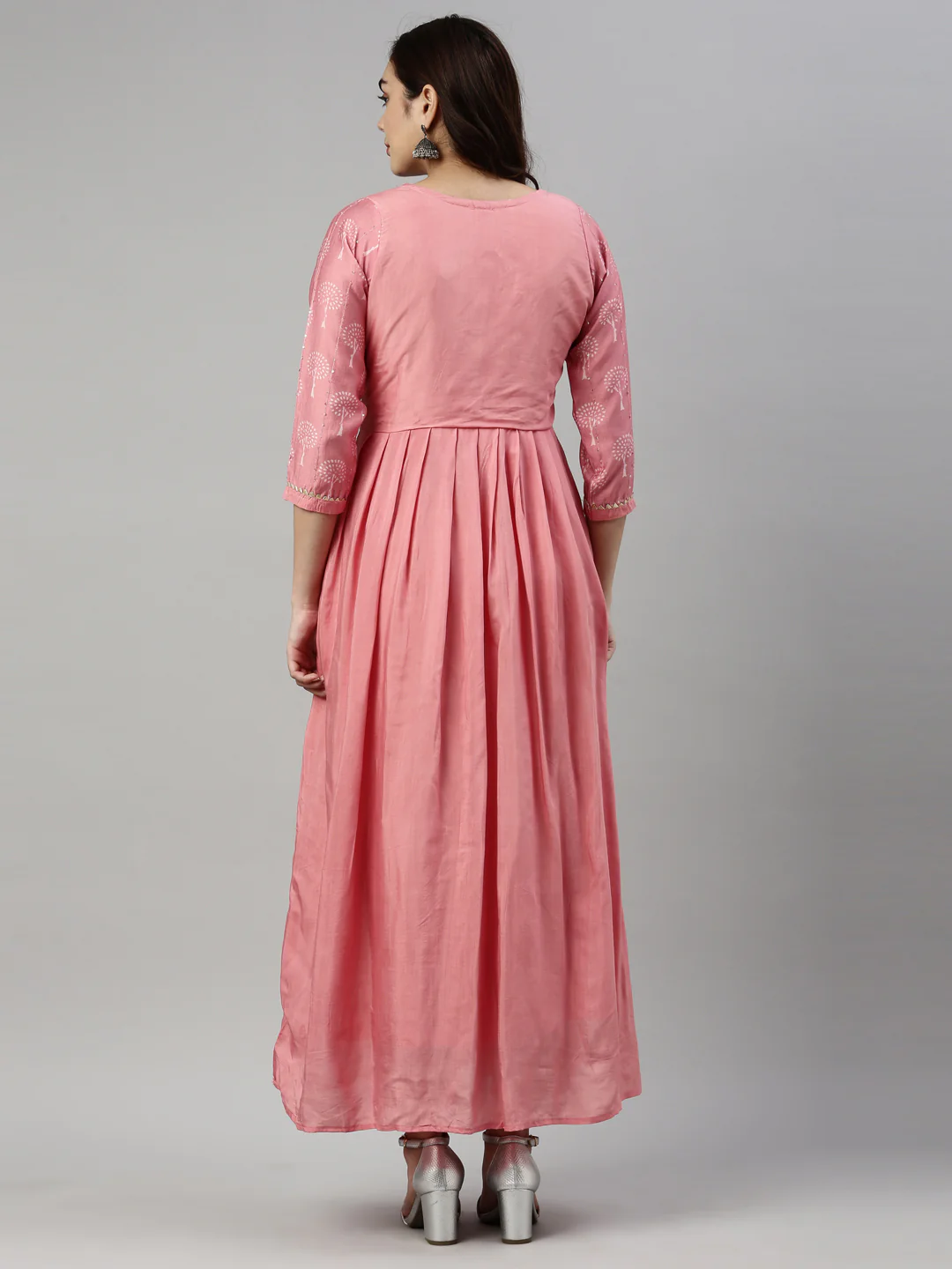 Neerus Pink Color Model Fabric Kurta - Image 5