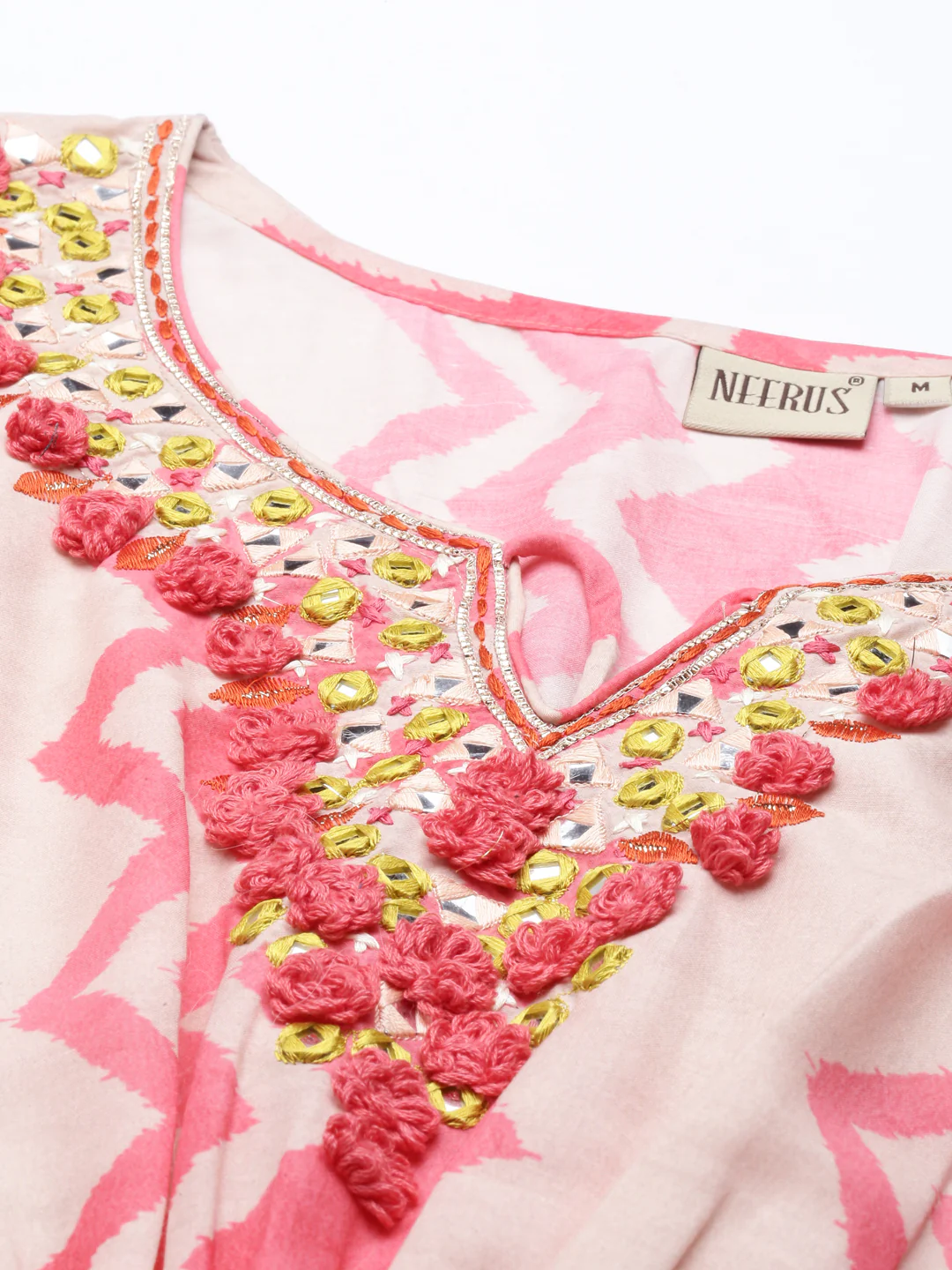 Neerus Pink Color Model Fabric Kurta - Image 5