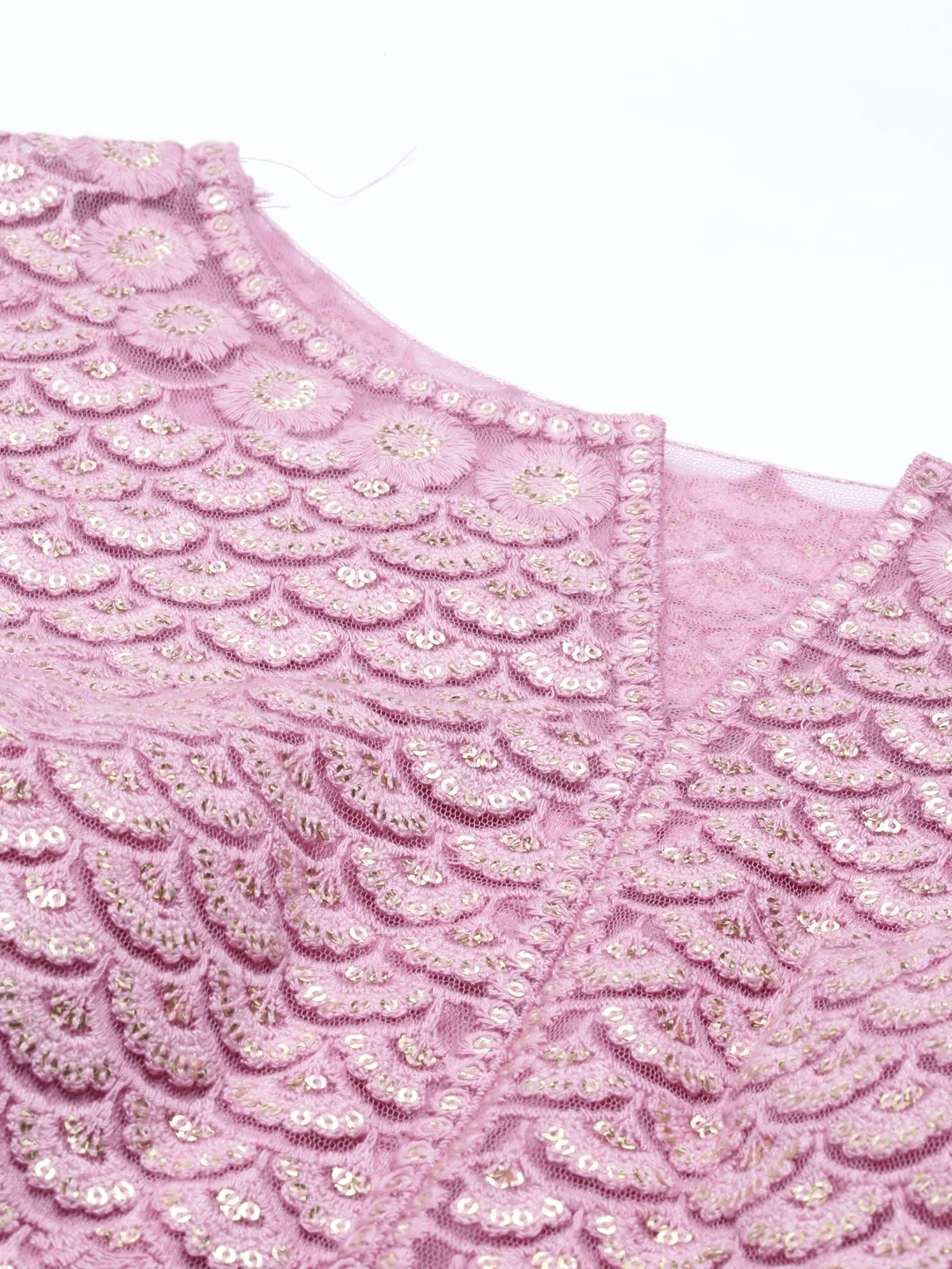 Neerus Pink Color Nett Fabric Gown - Image 23