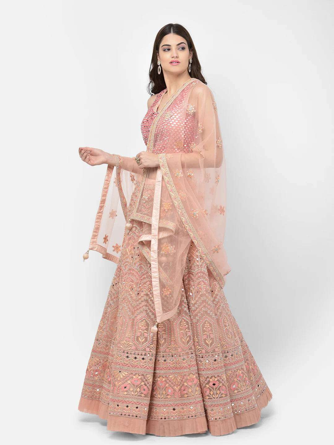 Neerus Pink Color Nett Fabric Lehenga Choli - Image 2