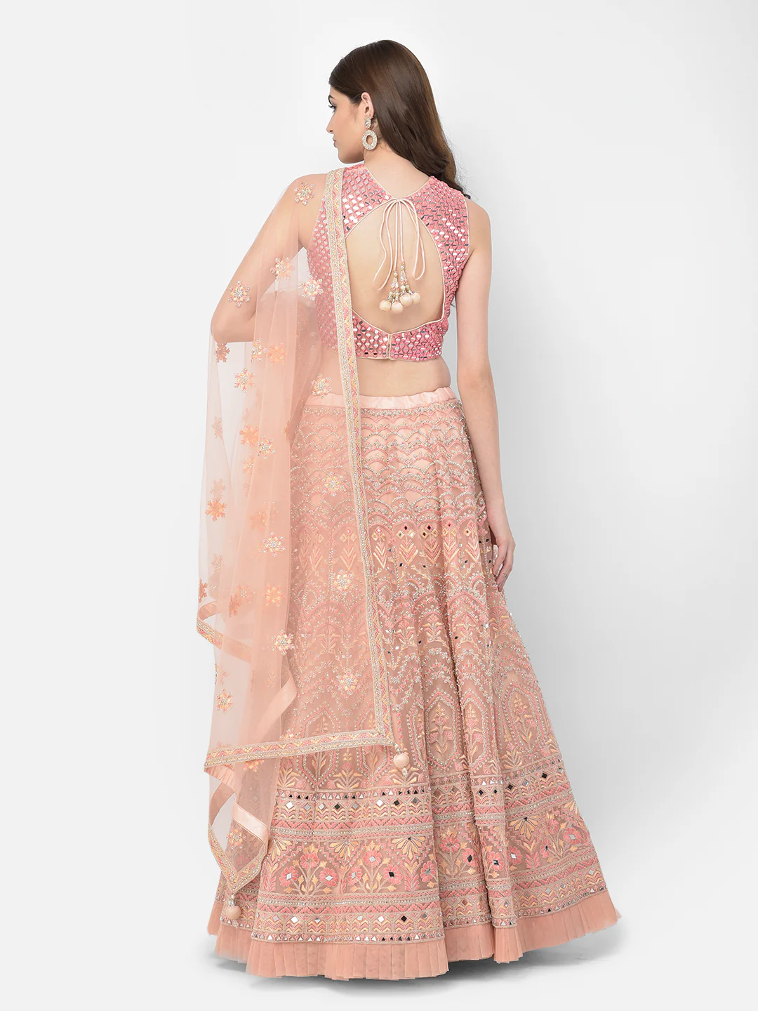 Neerus Pink Color Nett Fabric Lehenga Choli - Image 4