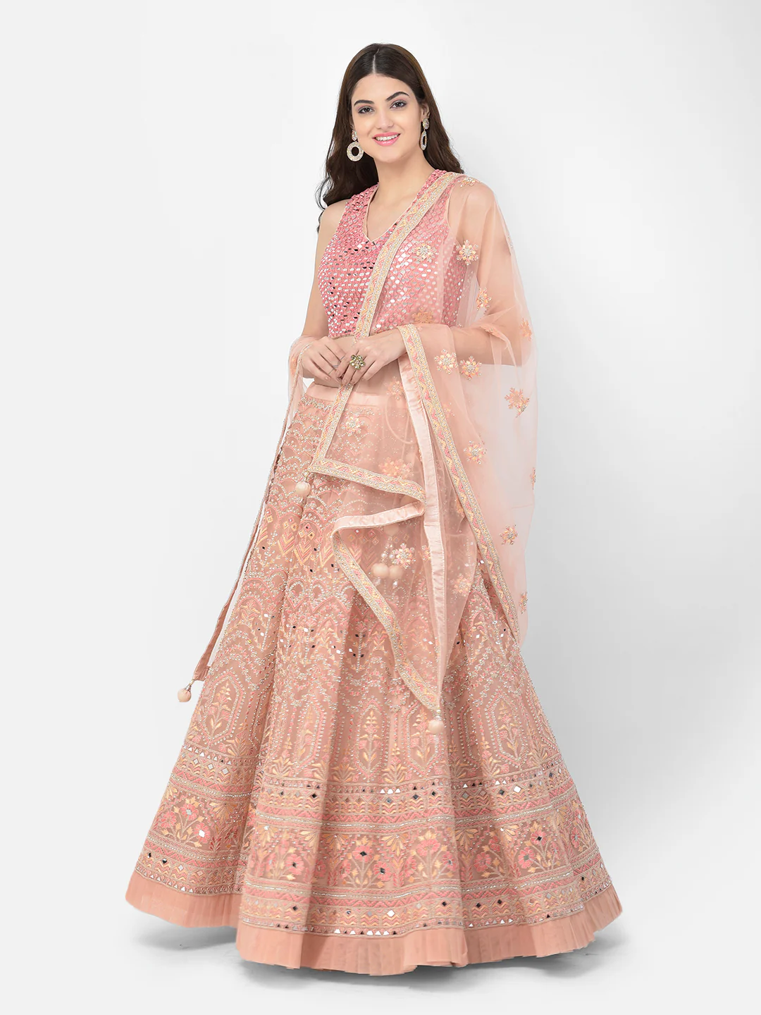 Neerus Pink Color Nett Fabric Lehenga Choli - Image 8