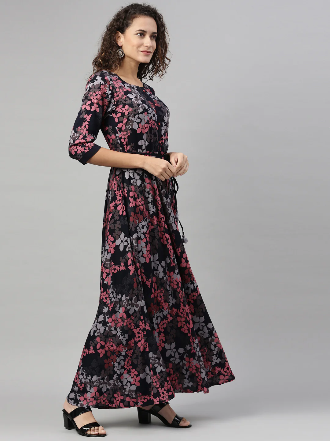 Neerus Pink Color Rayon Fabric Kurta