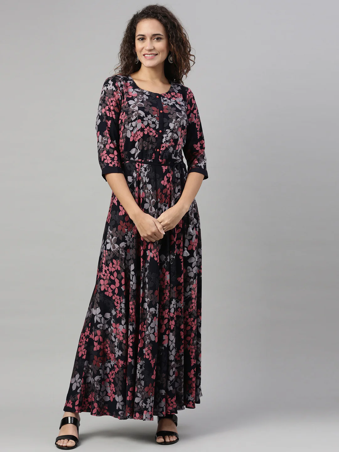 Neerus Pink Color Rayon Fabric Kurta - Image 7