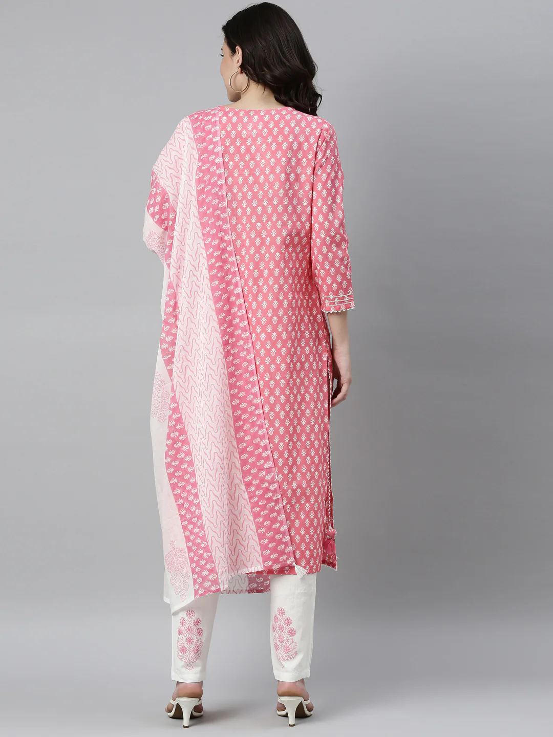 Neerus Pink Color Rayon Fabric Kurta - Image 6