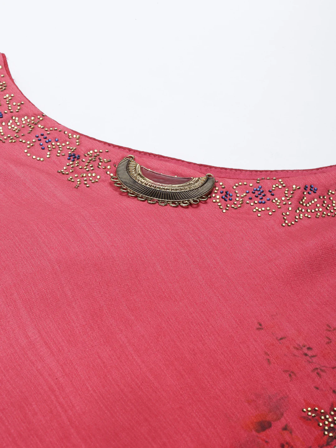 Neerus Pink Color Silk Fabric Kurta - Image 2