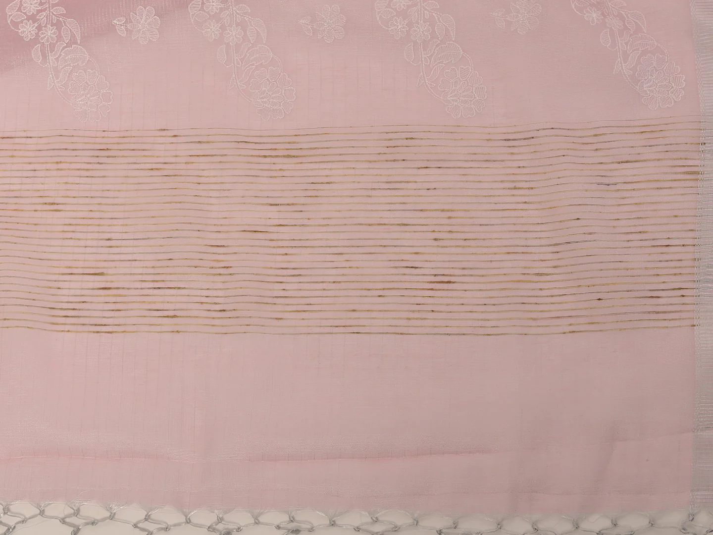 Neerus Pink Color Tissue Fabric Saree - Image 3