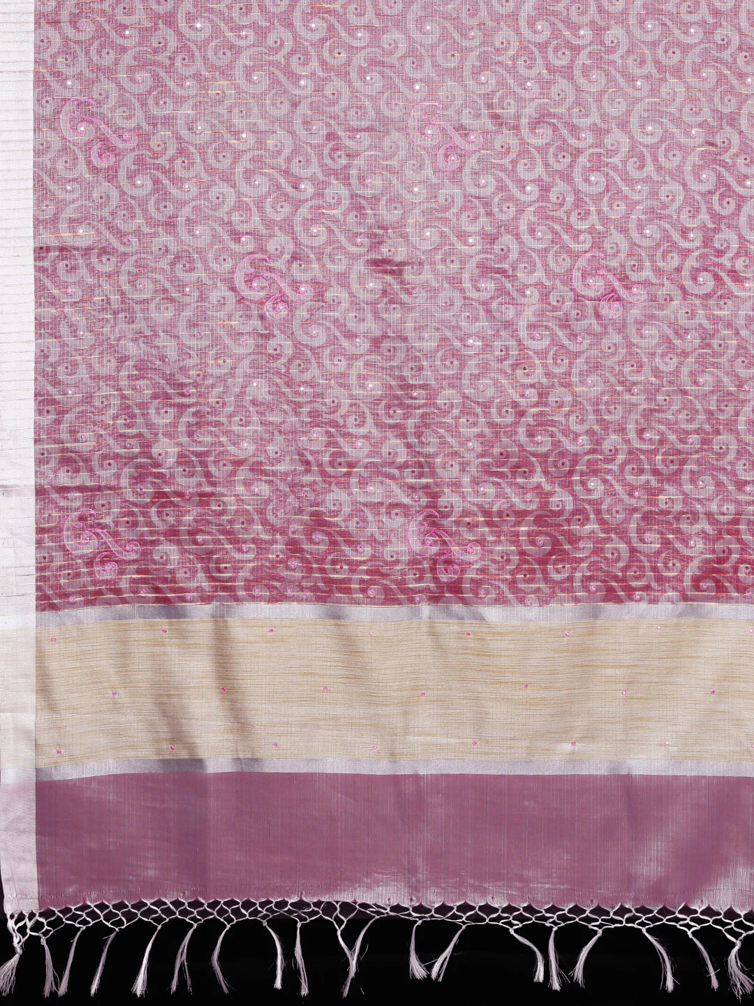Neerus Pink Color Tissue Fabric Saree - Image 4