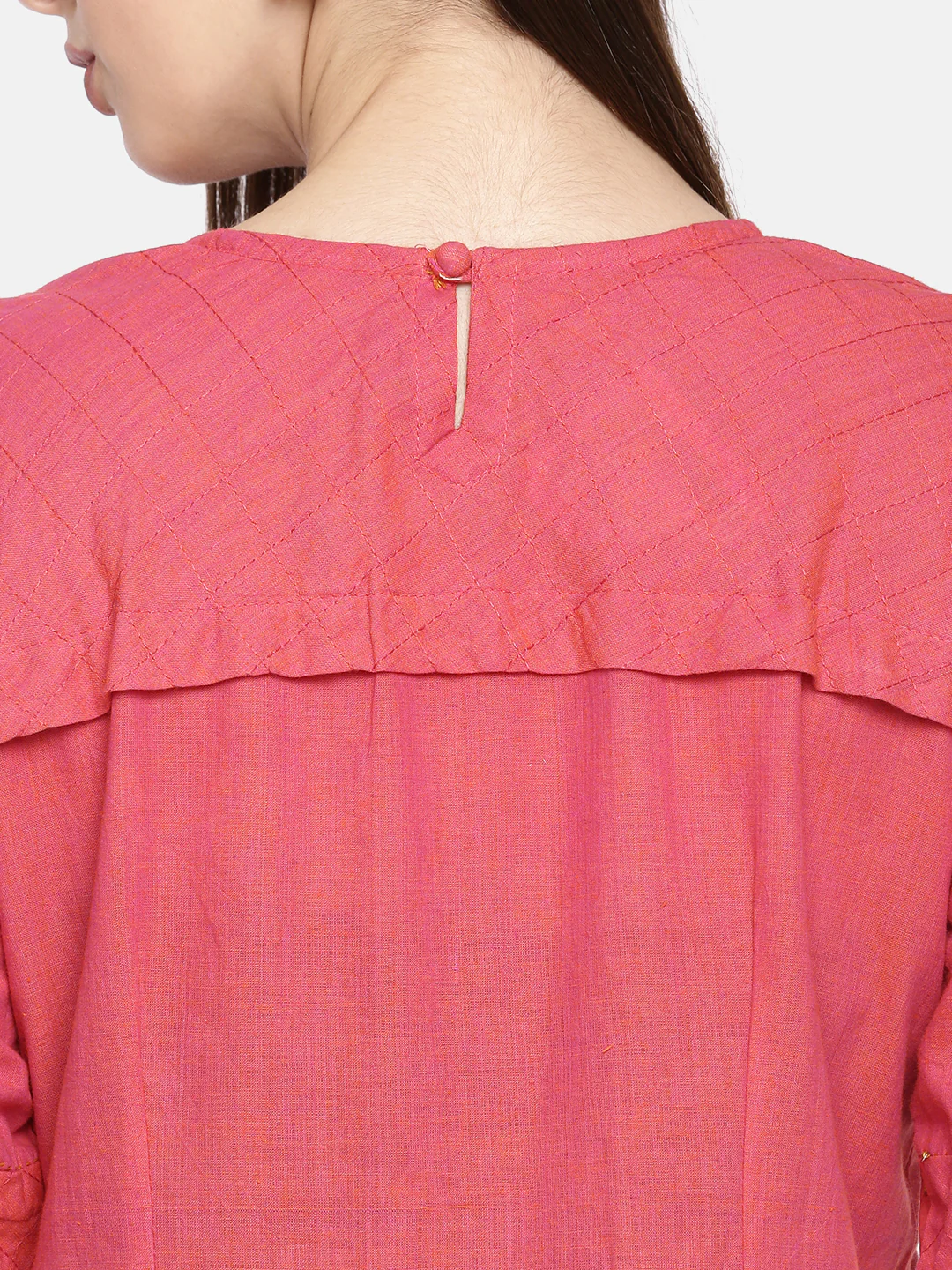 Neerus Pink Embellished A Line Kurta - Image 5