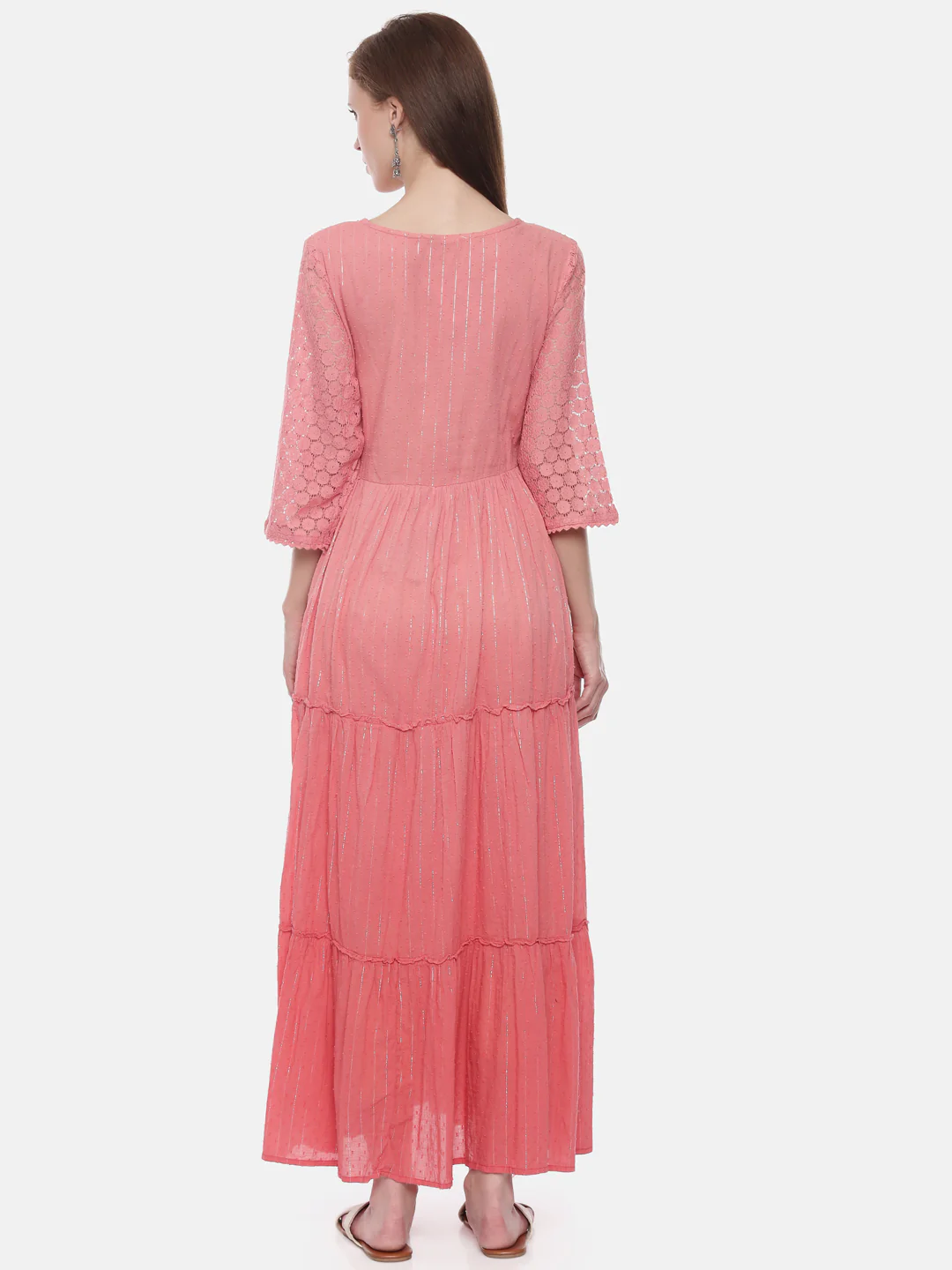 Neerus Pink Embroidered Anarkali Kurta - Image 5