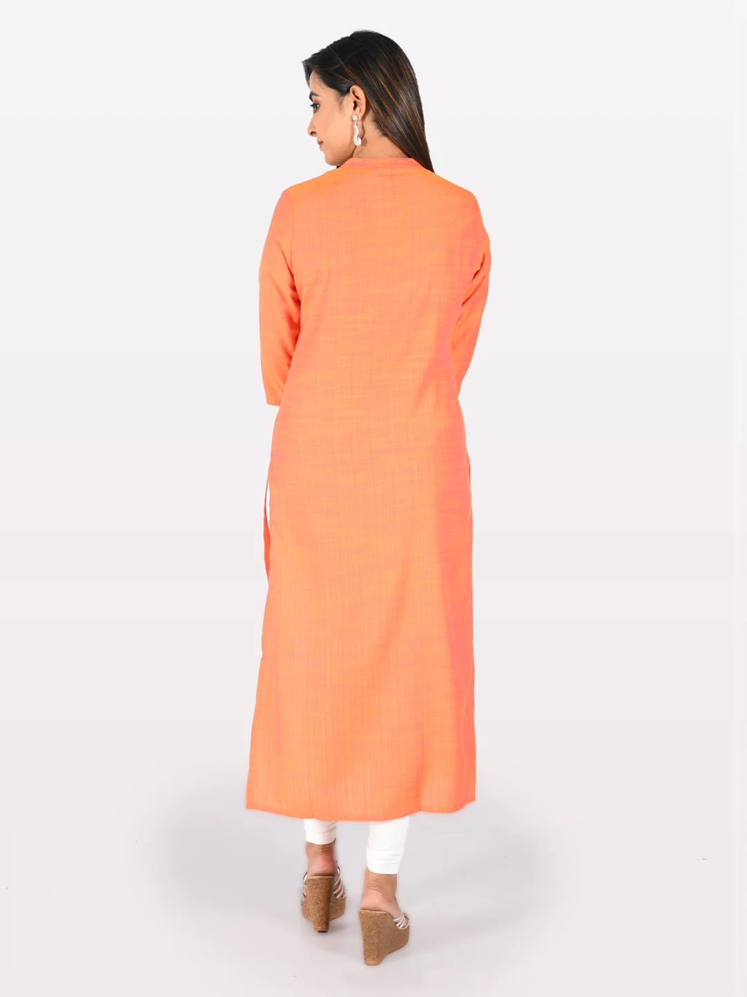 Neerus Pink Embroidered Straight Kurta - Image 3