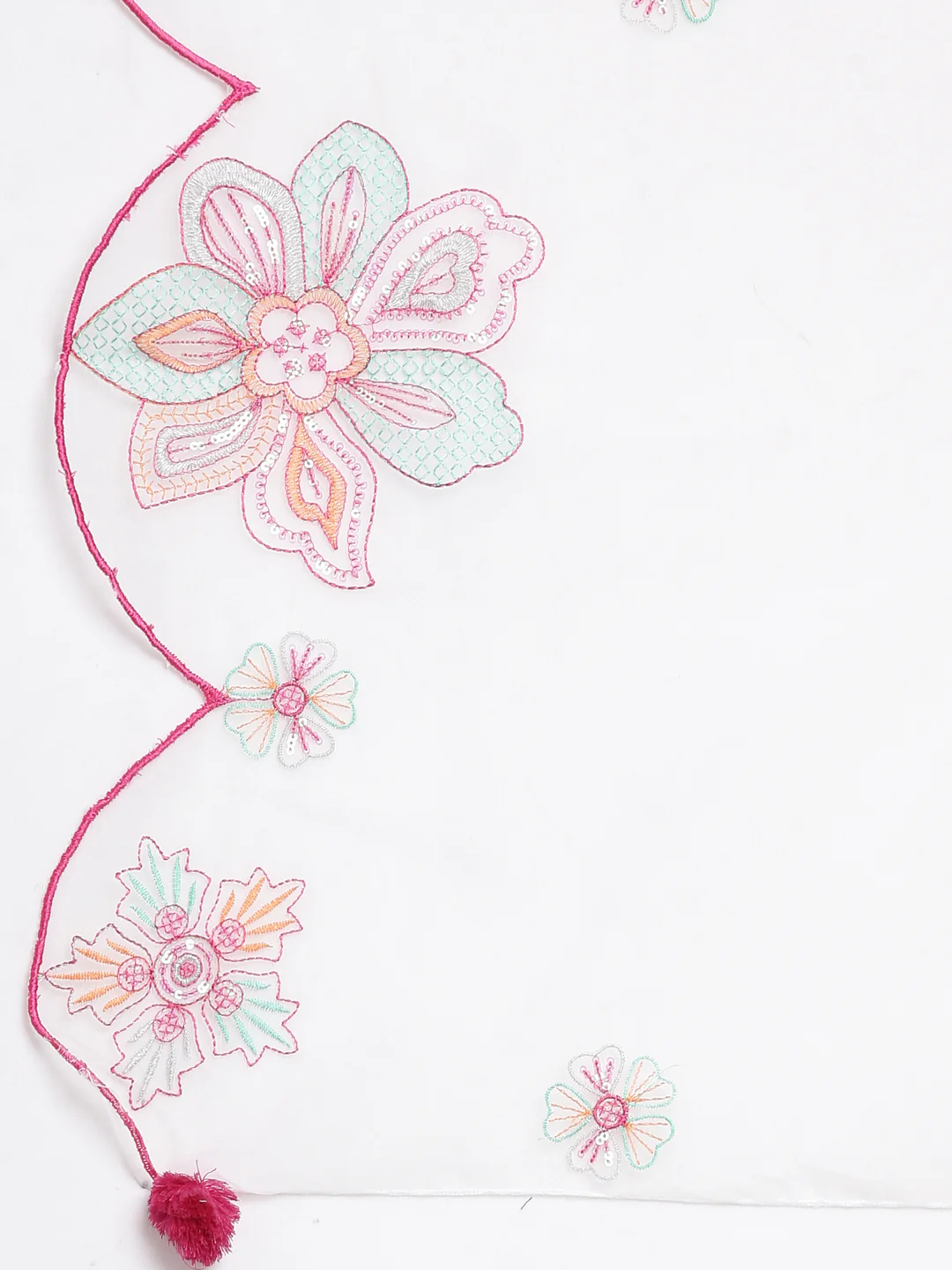 Neerus Pink Panelled Curved Printed Kurta and Palazzos With Dupatta - Image 7
