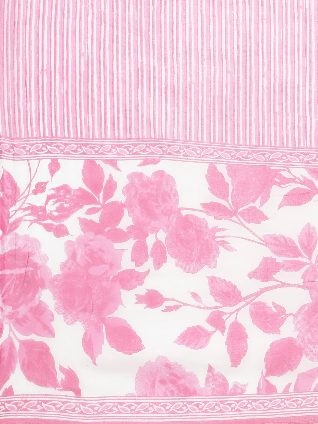 Neerus Pink Panelled Curved Printed Kurta and Trousers With Dupatta - Image 7