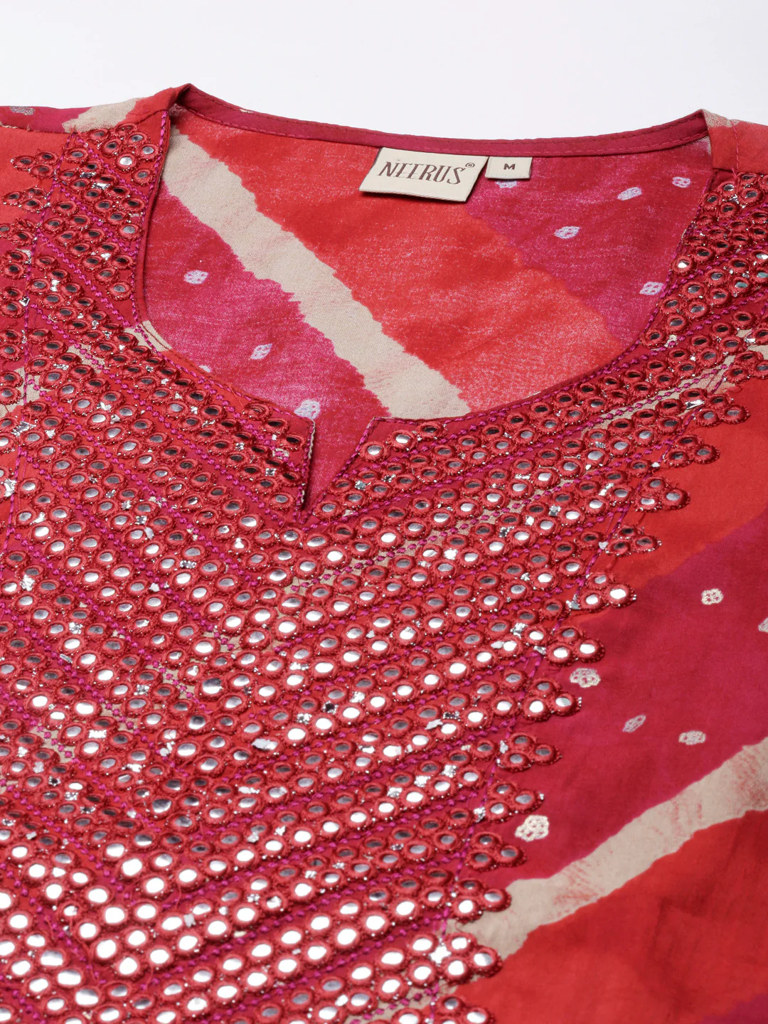 Neerus Pink Panelled Straight Kurta and Trousers - Image 4