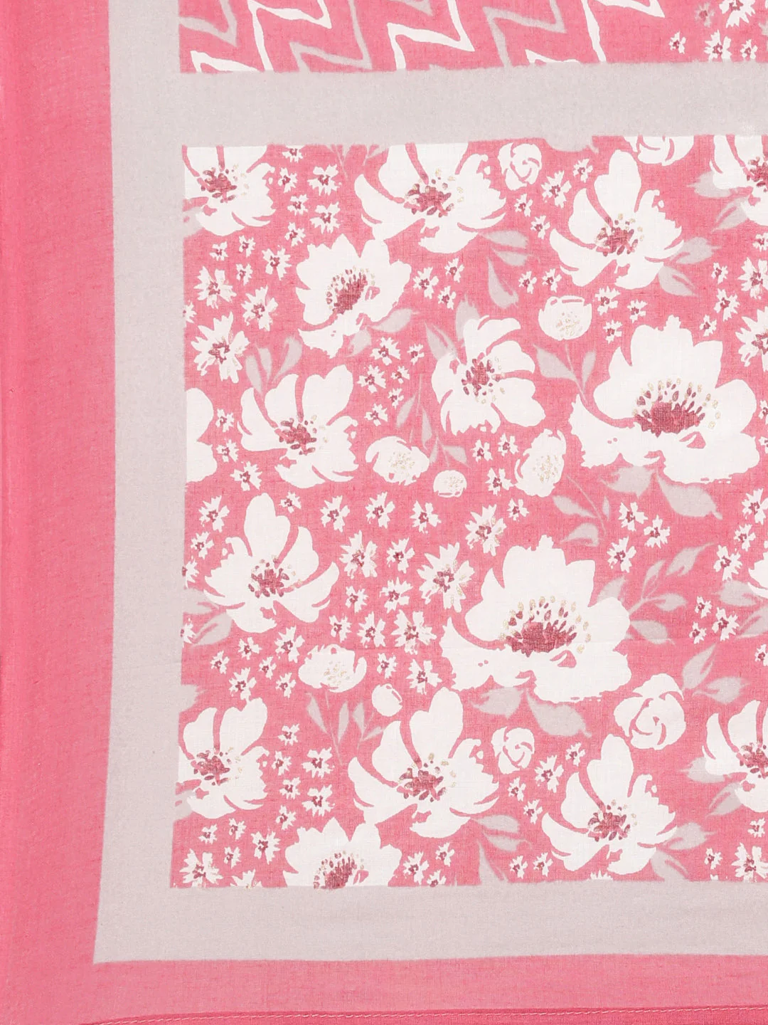 Neerus Pink Panelled Straight Printed Kurta And Trousers With Dupatta - Image 8