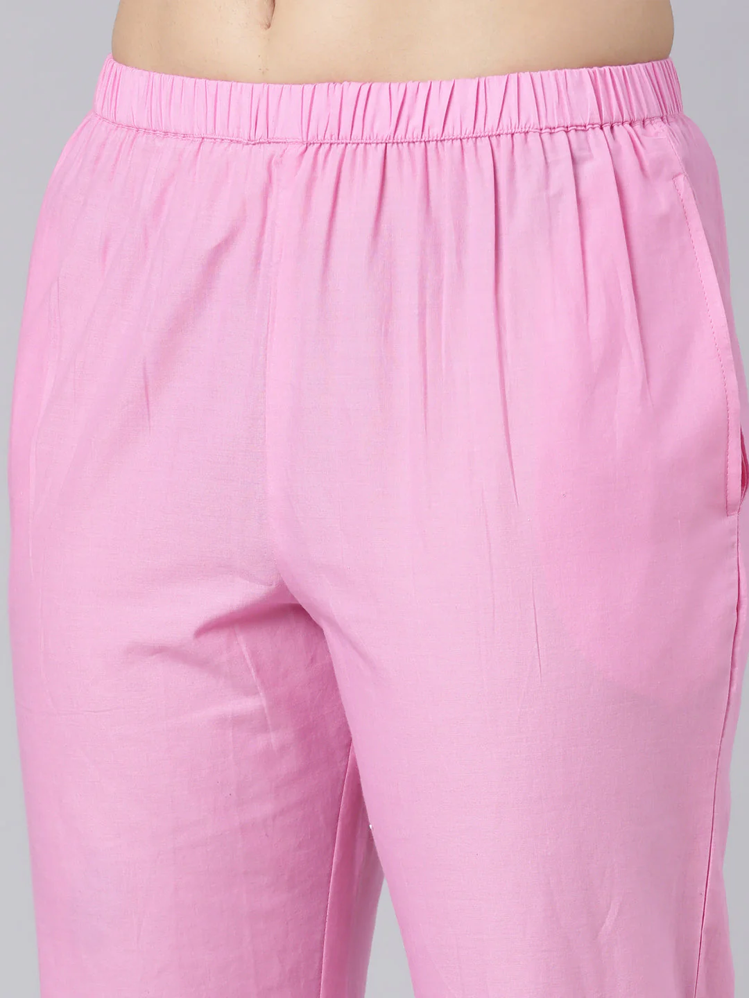 Neerus Pink Panelled Straight Yoke Design Kurta And Trousers With Dupatta - Image 7