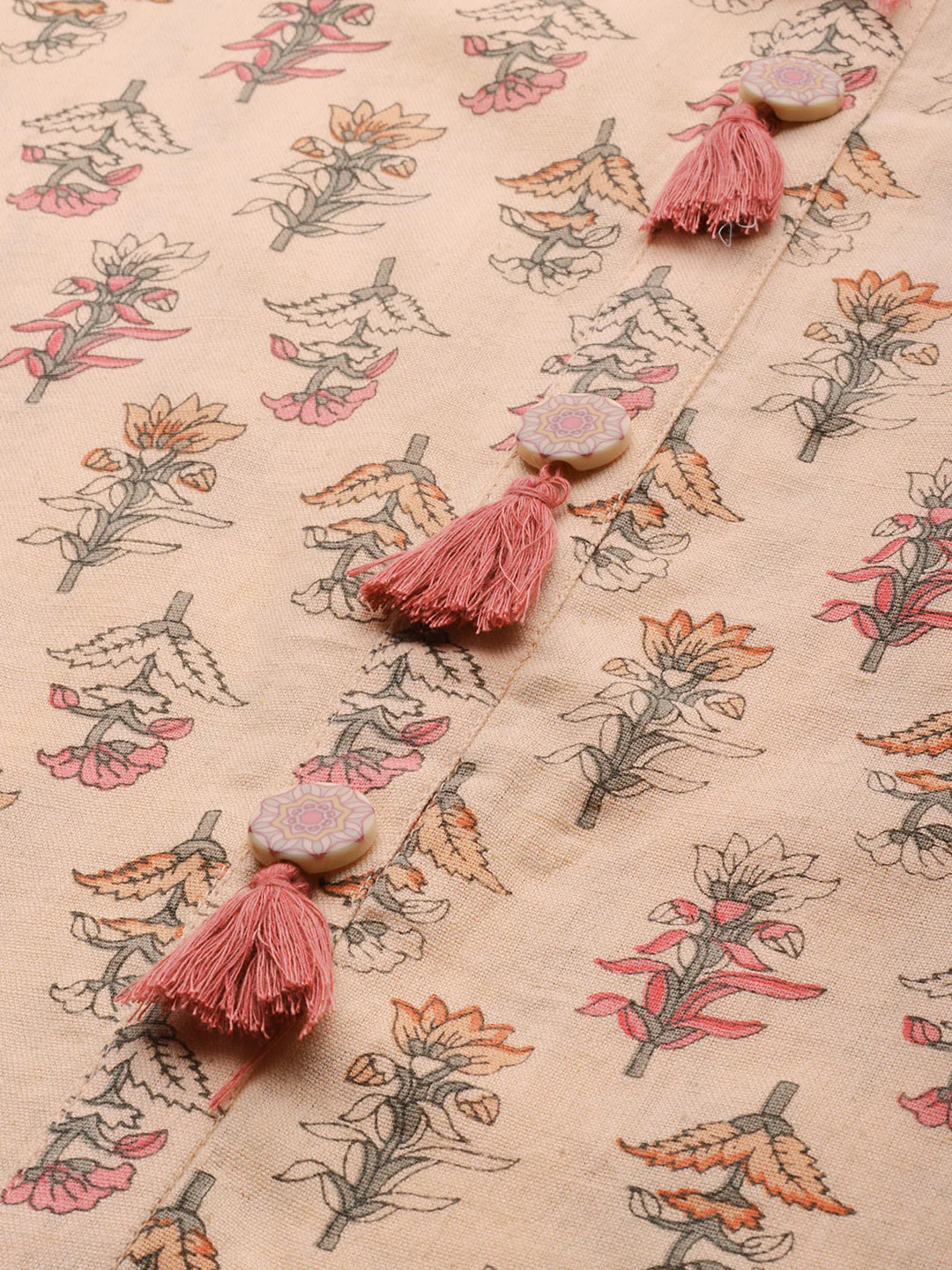 Neerus Pink Printed A Line Kurta - Image 2