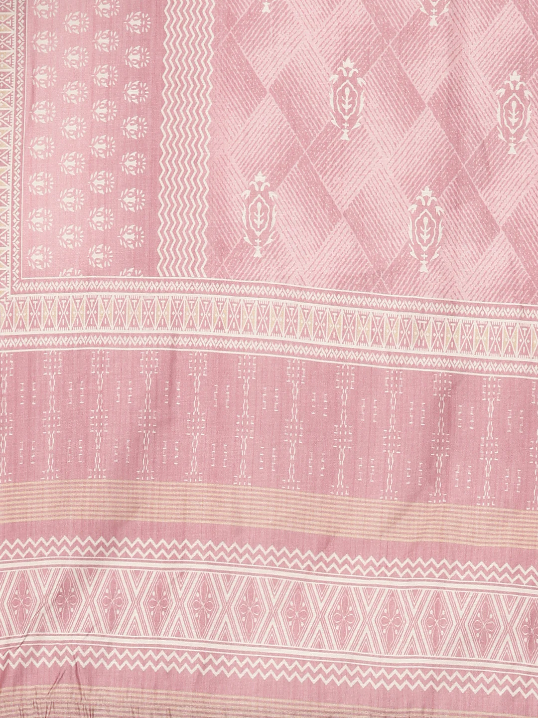 Neerus Pink Printed Anarkali Kurta and Trousers With Dupatta - Image 7
